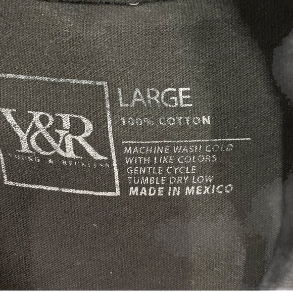 Young Reckless Mens L Black "Reckless Youth" Tshirt Graphic Print Short Sleeve - Picture 6 of 8